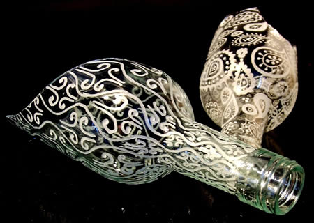  Designs on Recycle Art     Glass Bottle Carving     Designswan Com