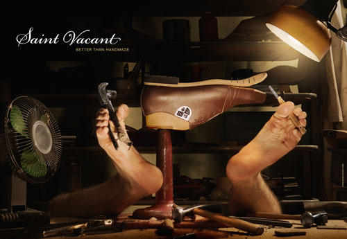creative advertisement design about shoes