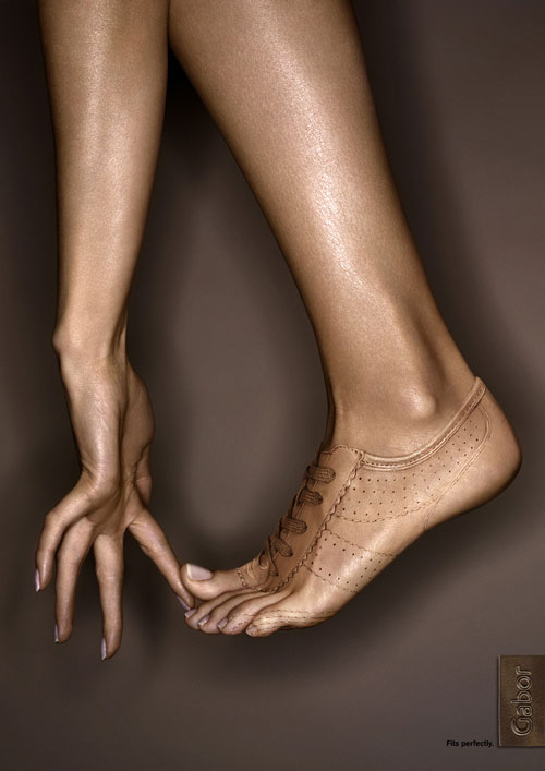 creative advertisement design about shoes