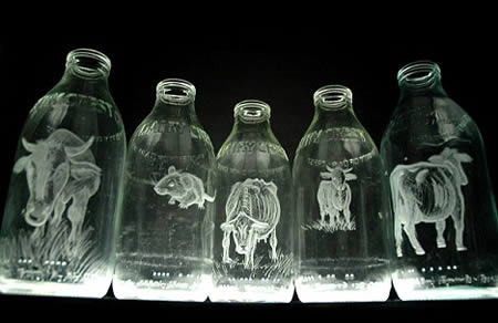 Recycle Art - Glass Bottle Carving