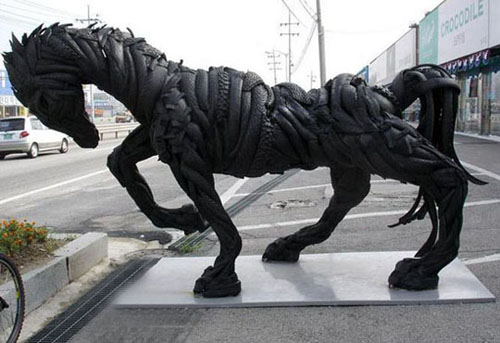 amazing tire sculpture